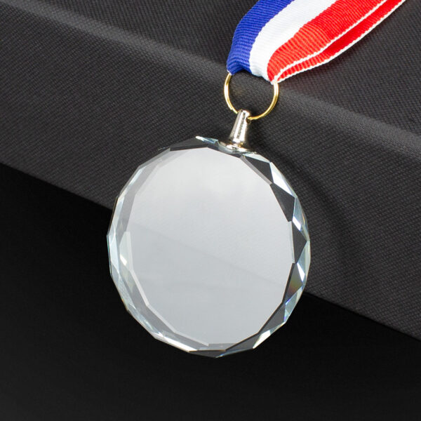 Medalla Cristal Diamond con cinta tricolor - Imagen 2