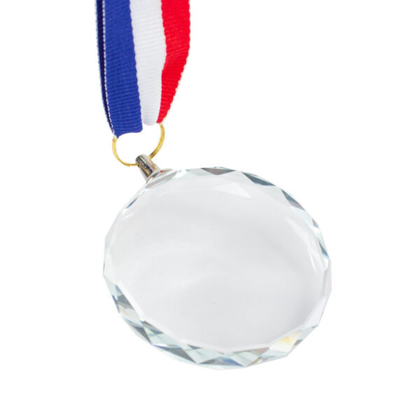 Medalla Cristal Diamond con cinta tricolor - Imagen 3