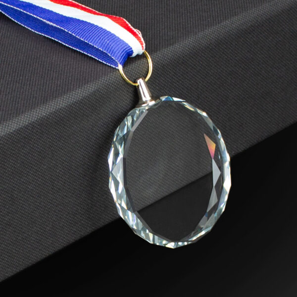 Medalla Cristal Diamond con cinta tricolor - Imagen 4