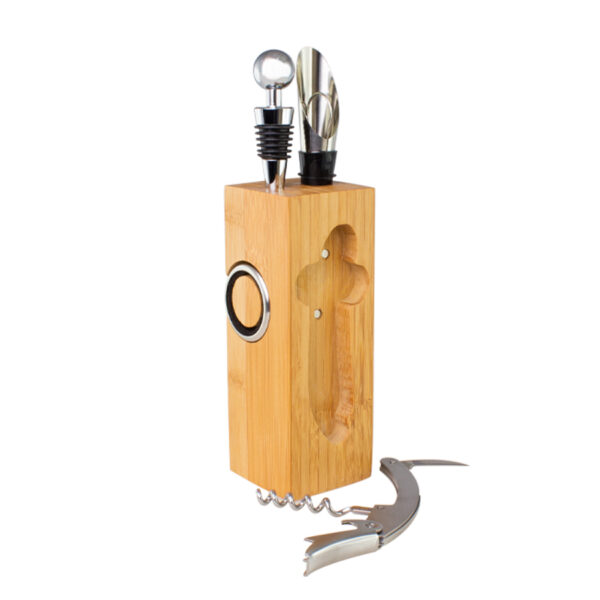 Set de Vino rectangular de Bamboo - Imagen 4