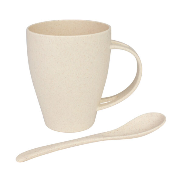 Mug de caña de Trigo con Cuchara 400cc - Imagen 2