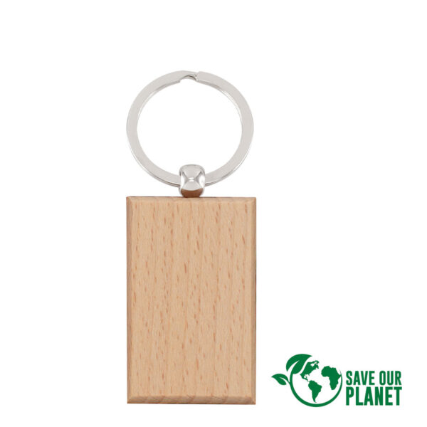 Llavero Rectangular de Bamboo - Imagen 2