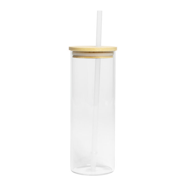 Botella Vidrio Borosilicato Sublimación, tapa Bamboo 500cc - Imagen 6