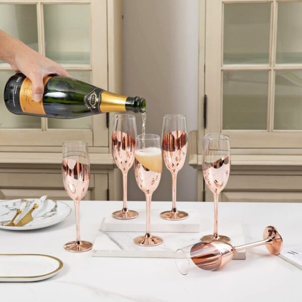 Set de 4 Copas Champagne Encobrizadas - Imagen 5